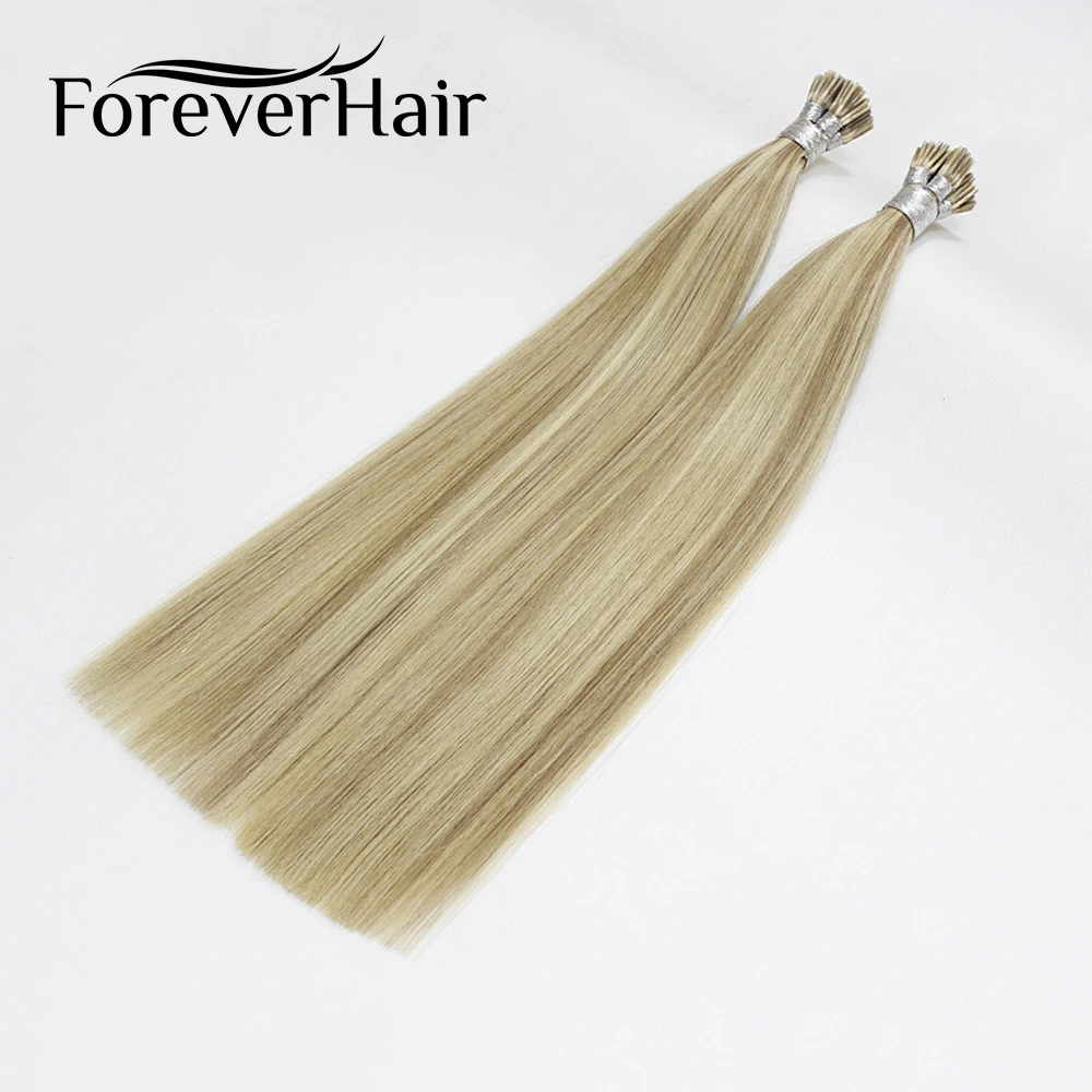 FOREVER HAIR Remy I Tip Human Hair Extension Color Fusion European Human Hair Extension Keratin Bond 0.8g/s 16" 18" 20" 22"