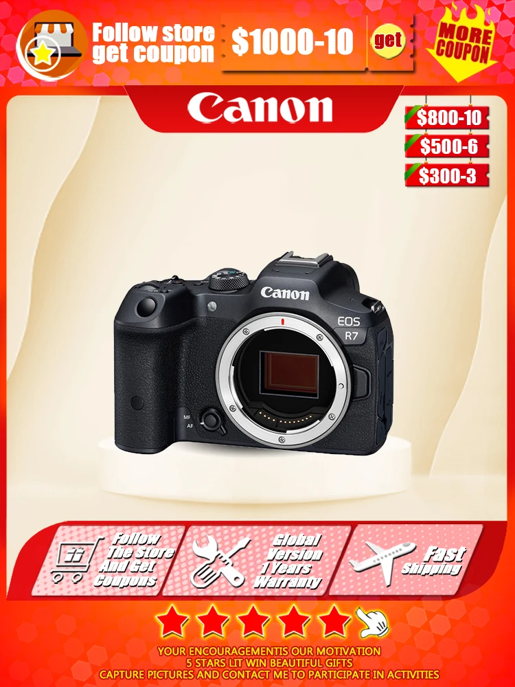 Canon EOS R7 APS-C Flagship Professional Mirrorless Digital Camera High-Speed Continuous Shooting 4K Video High Image Quality