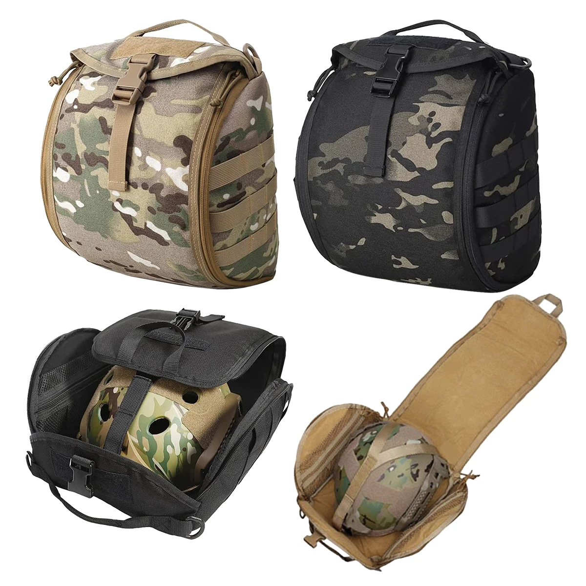 Copertura Tattica Per Casco Militare MICH 2000 - Fodera Mimetico In Nylon Per Airsoft, Paintball E Caccia, Con Tasche E Fibbie Per Occhiali