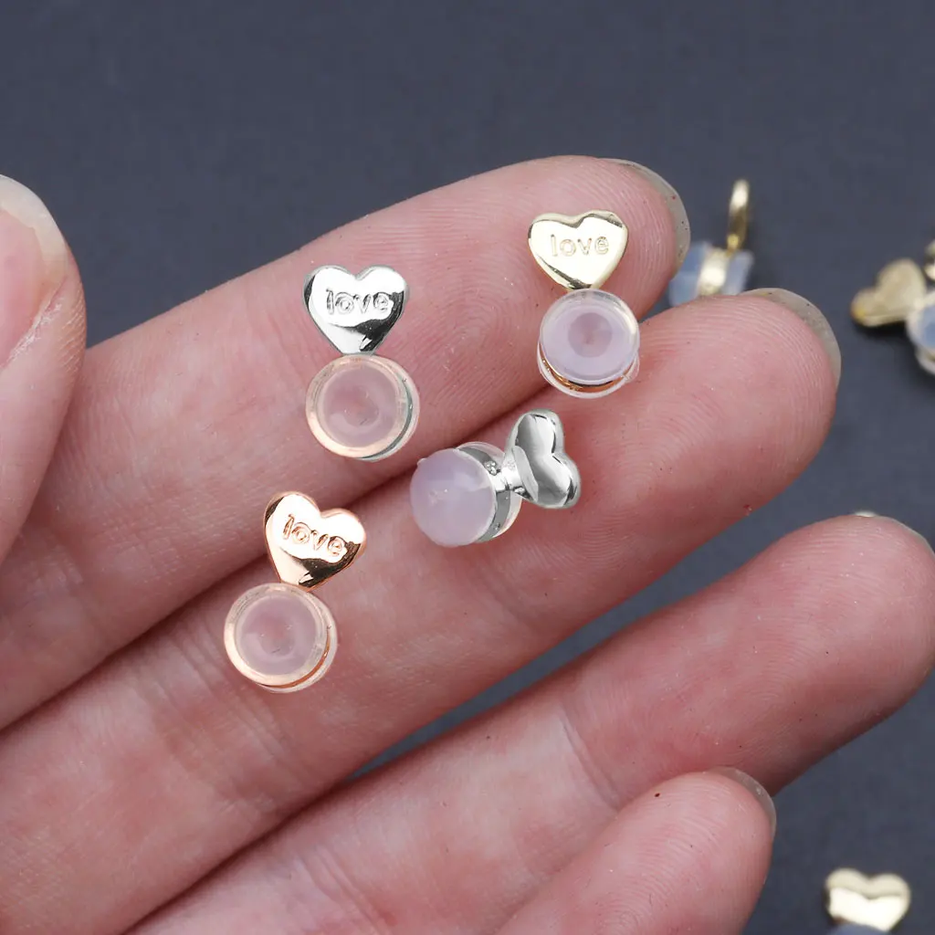 10Pcs Heart Love Magic Earring Lifters Earring Lifts Backs