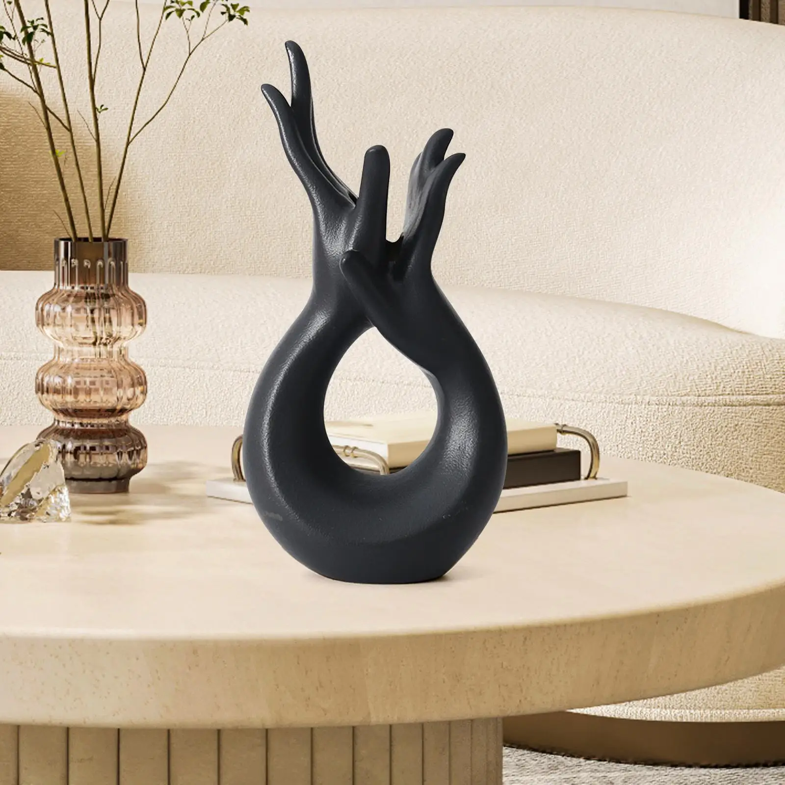 Human Body Ceramic Hand Vase Unique Flower Vase for Bedroom Home Restaurant