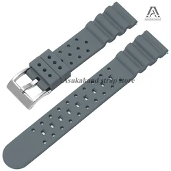 Universal Men's Sport Waterproof Silicone Watch Strap with Quick Release - 22mm (Grey - Silver)