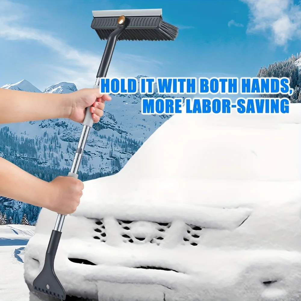 New Car Multi-function Snow Shovel Three-in-one Stainless Steel Snow Brush Winter Car De-icing Brush Scraping Ice Shovels