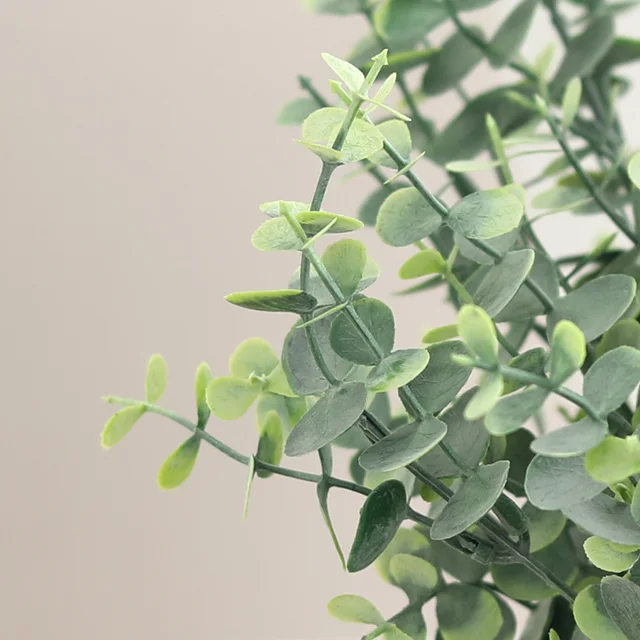 2Pc 35 Cm 5 Ág Eukaliptusz Mesterséges Növény Esküvői Dekorációhoz Otthoni Dekoráció Karácsonyi Beltéri Kerti Ajándék Hamis Barkácsolás - Image 6
