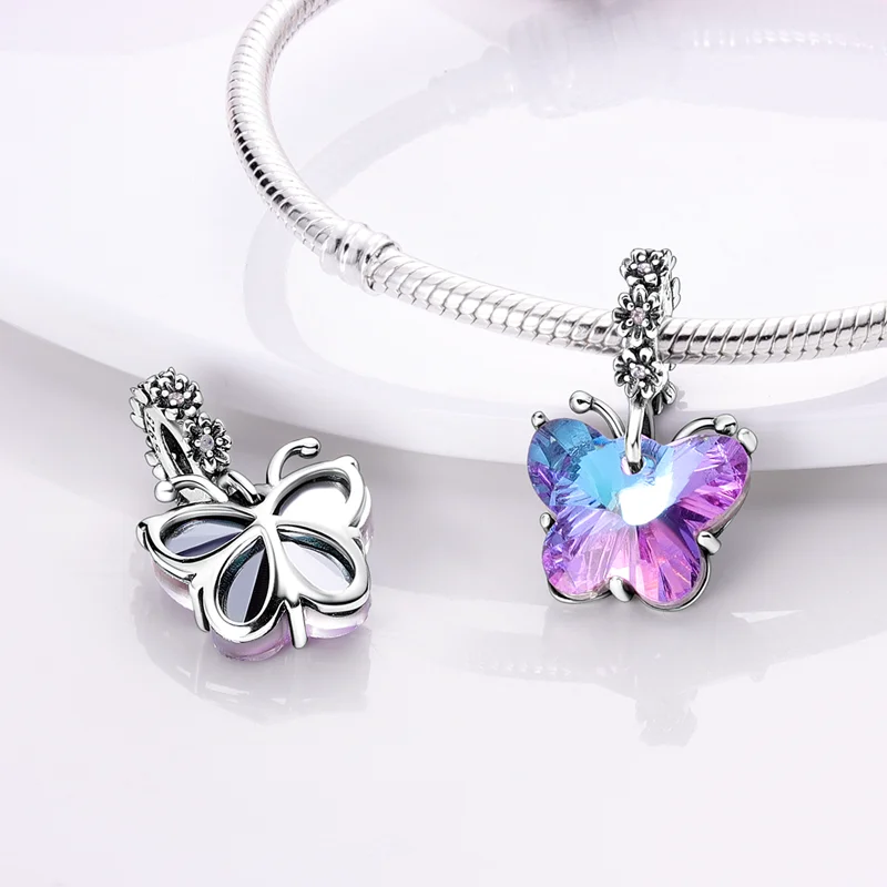 S925 Silver Plated Cute Claw Bone Love Beads Charms Pendants for Original Bracelets DIY Jewelry Gifts silver charms