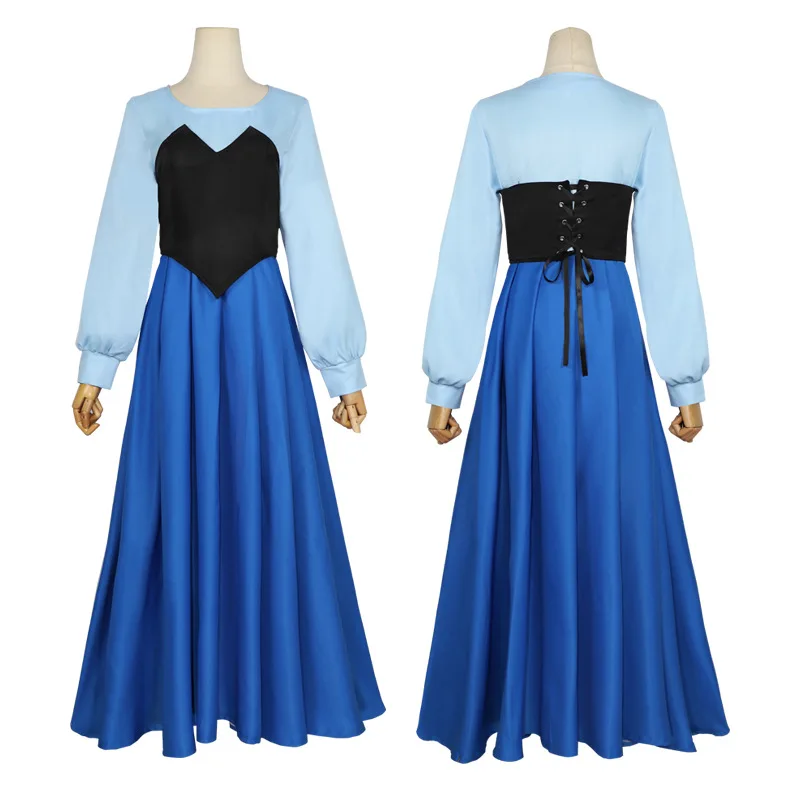 

CosDaddy Little Mermaid Ariel Cosplay Costume Adult Women Blue Dress Suits Halloween Cosplay Costume