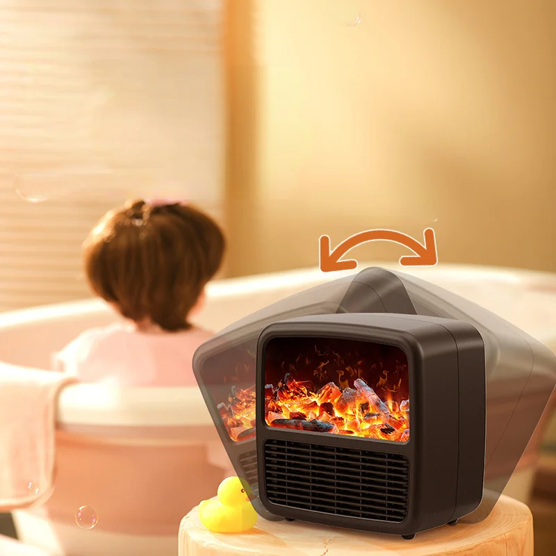 New 3D Flame Simulation Heater Home Heaters Indoor Desktop Electric Heater  Ceramic Heating Small Fan Heater Electric Warmer - AliExpress