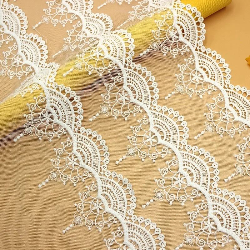 

Layer Cotton Embroidered Sewing Ribbon Guipure Lace Trim or Fabric Warp Knitting DIY Garment Accessories Wedding Lace