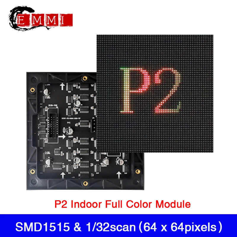 

P2 Indoor Full Color LED Display Modules 128x128mm 1/32 Scan SMD1515 3in1 RGB LED Module Video Panel