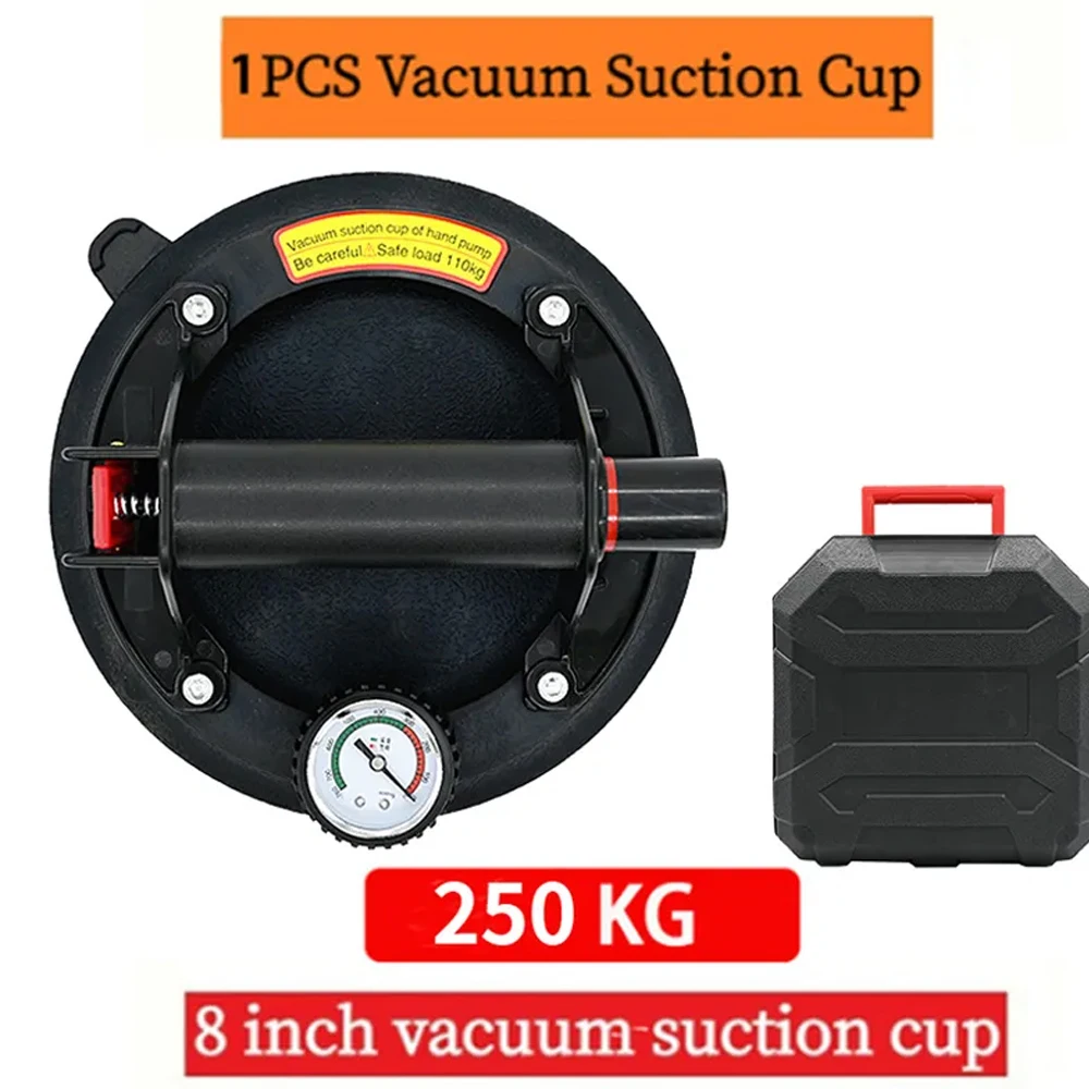 Vacuum Suction Cup 8 Inch 250kg Pressure Gauge Plastic Handle Heavy Duty Lifter for Granite Tile Glass Manual Lifting vacuum suction cup,vacuum sucker