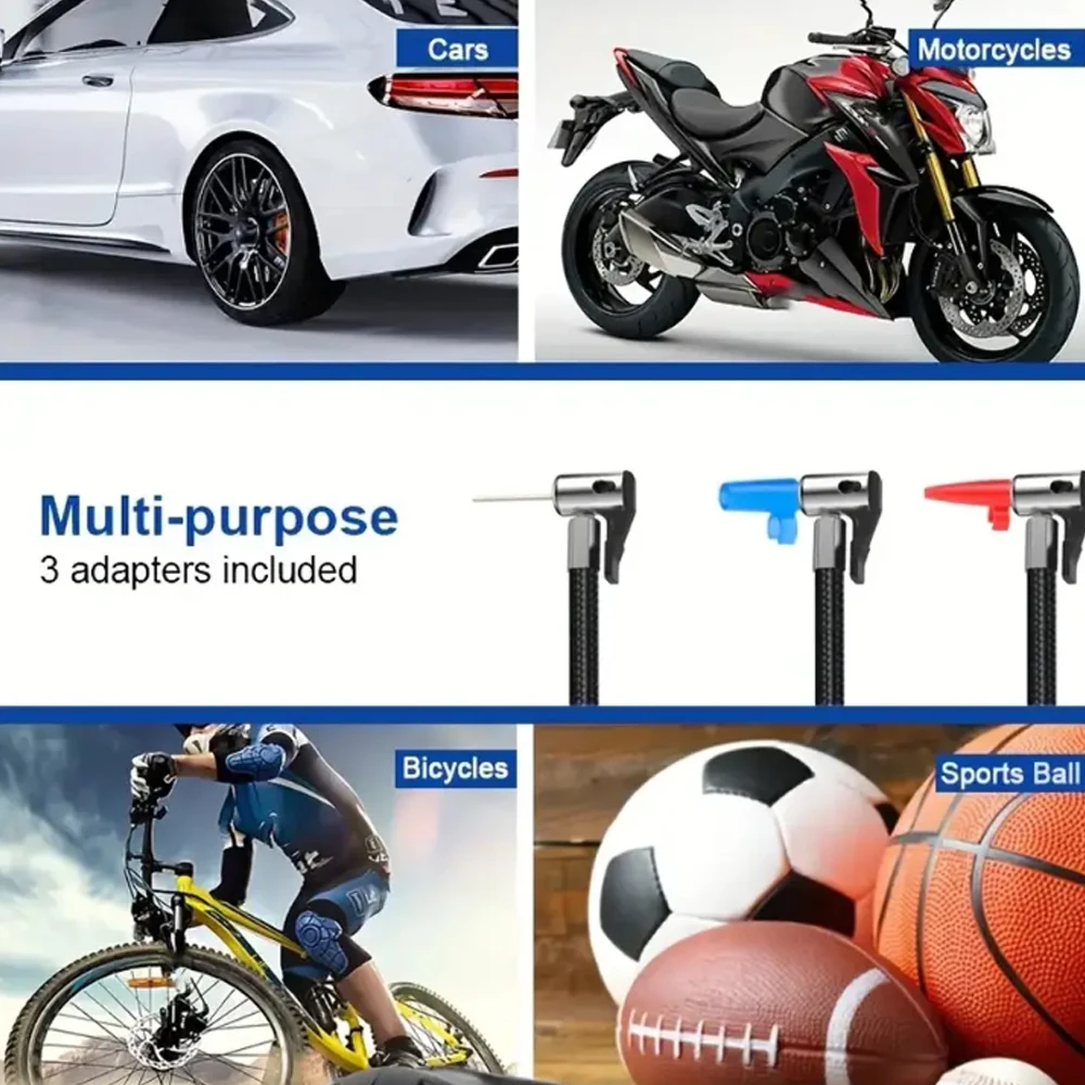Wireless car tire inflation pump 150PSI portable air compression pump, suitable for cars/bicycles/motorcycles/balls