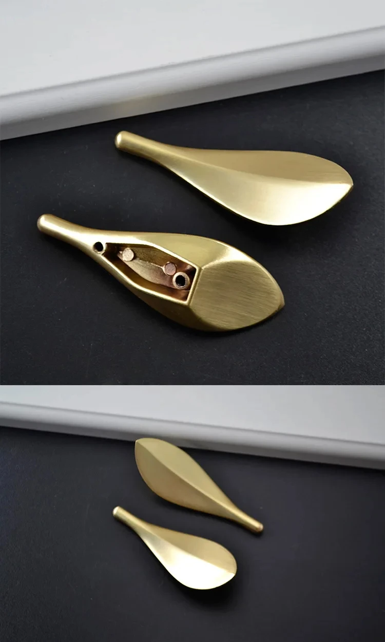Cabinet Knob, Porta Ginkgo Leaf, Único Buraco