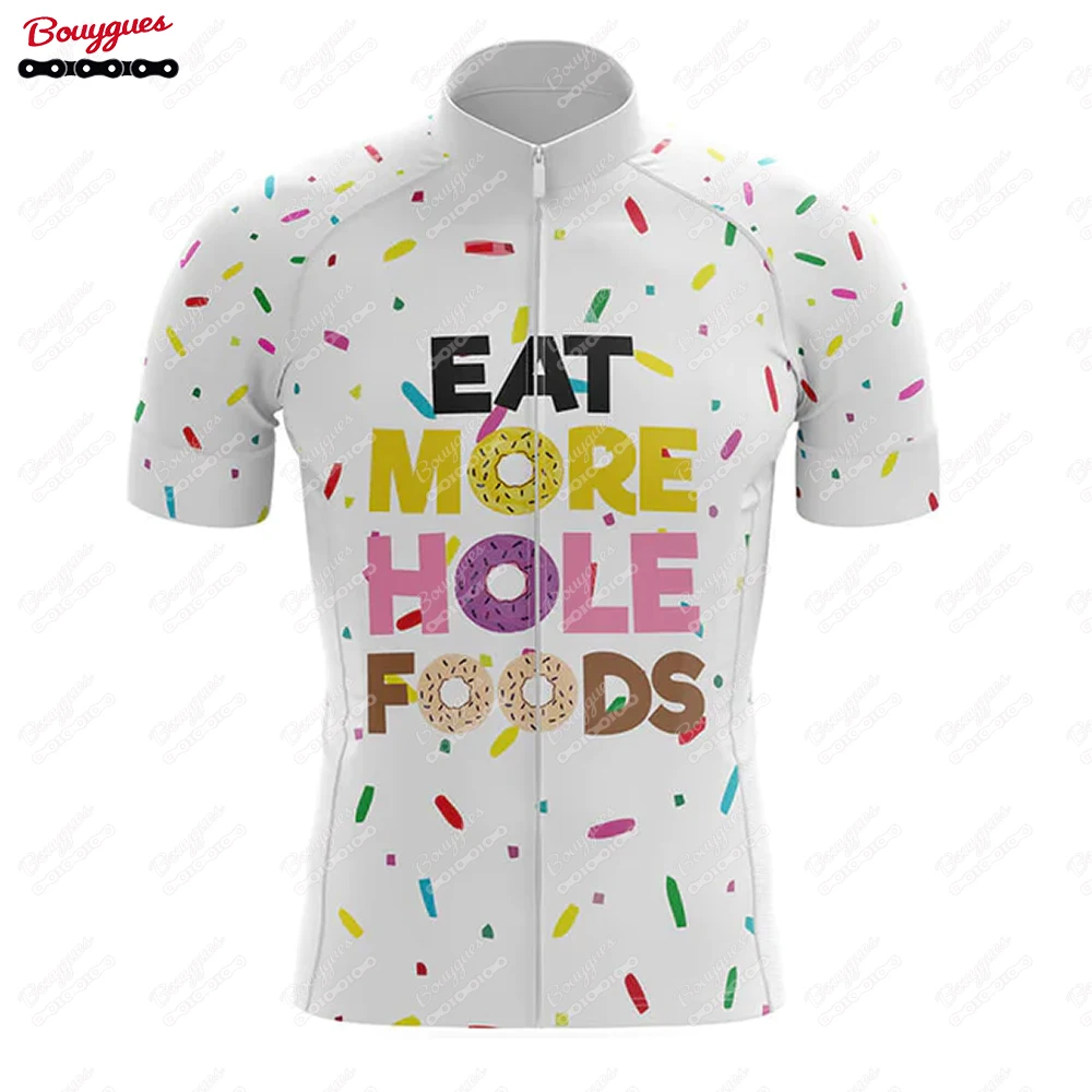 thumbnail image 1 of Maillot de ciclismo Donut Give Up para hombre, manga corta, reflectante, para ciclismo de montaña, para descenso, equipo profesional, novedad de verano, 1 of 5