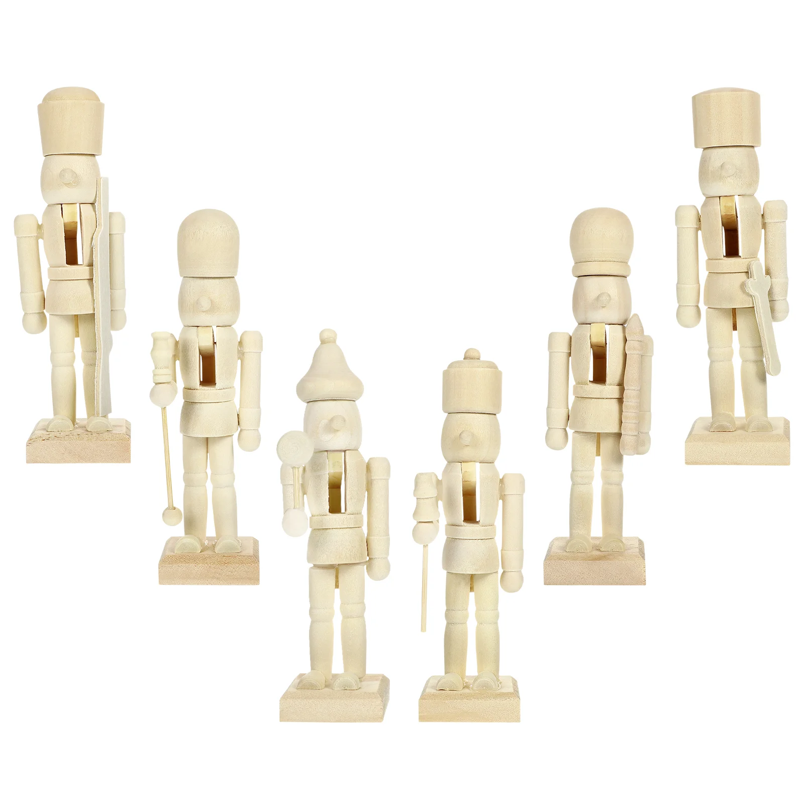 

Christmas Decorations Christmas Nutcracker Soldiers Wooden Nutcracker Unpainted Paintable Wood Nutcracker (Random Style)