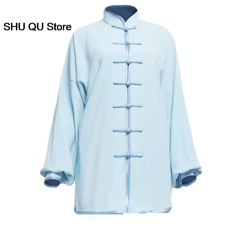Summer High quality1Piece Women's Kung Fu Chinese Traditional Male Linen Loose Wu Shu Tai Chi Sets Shirt