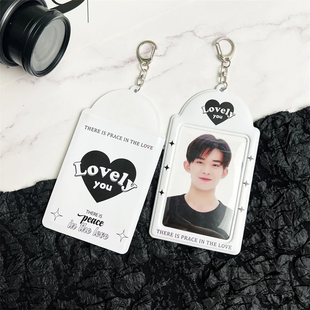 Porte-carte photo en acrylique transparent, album Kpop, porte-carte photo,  carte de bus Kawaii, porte-carte d'identité, pendentif porte-clés, école,  papeterie, 3 pouces - AliExpress