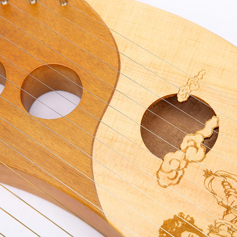 19 String Lyre Piano High Quality Solid Wooden Harp Portable Musical Instrument With Tuning Wrench Tool