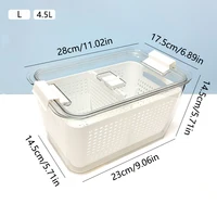 Réfrigérateur à double couche, boîte de rangement pour la conservation de la fraîcheur, panier de vidange, congélateur alimentaire de qualité alimentaire, boîte scellée, panier de lavage de cuisine 5