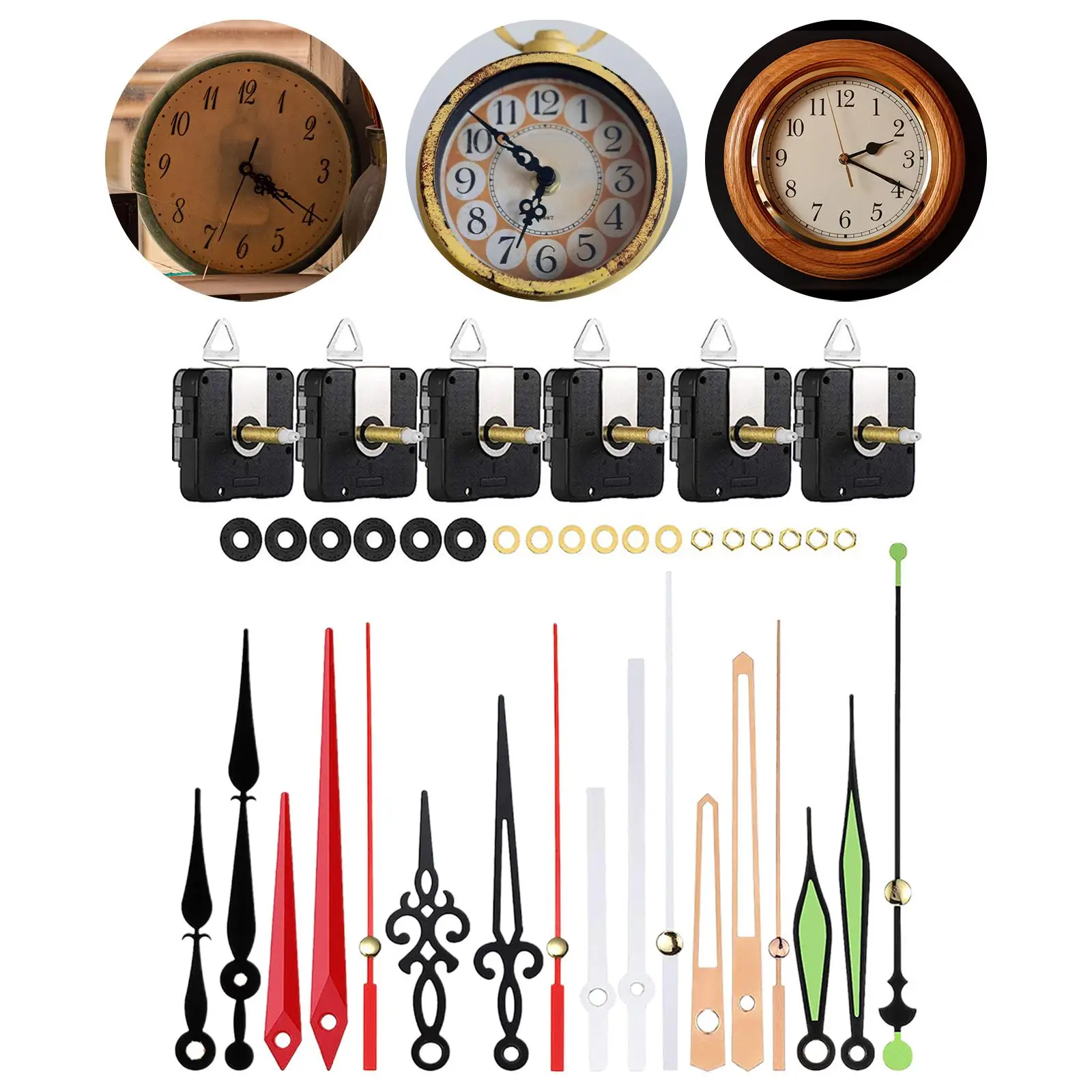 6Set DIY Wall Clock Movement Mechanism Hanging Clock Mechanism for Living Room Replacement of Broken Clocks Metal Wall Clocks 6Set DIY Wall Clock Movement Mechanism Hanging Clock Mechanism for Living Room Replacement of Broken Clocks Metal Wall Clocks