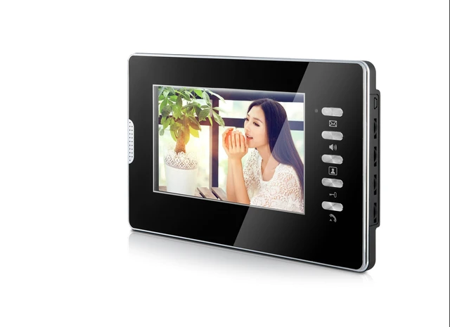 SmartYIBA 7" Video Intercom Residential Entry Phone System For 2 Units Apartment Home Security Video Door Bell With Camera 4