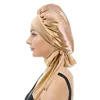 New Large Satin Bonnet Silk Night Sleeping Cap Long With Head Tie Band Edge Wrap For Women Curly Braid Hair 4