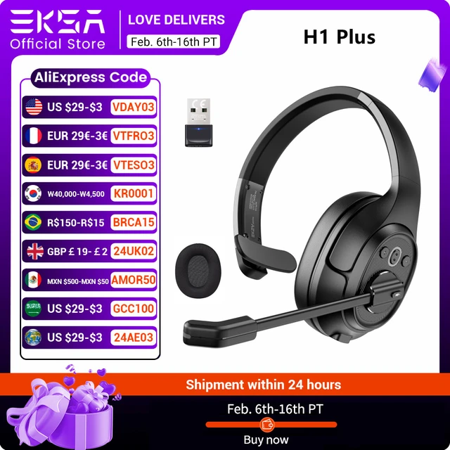 Cuffie Bluetooth 5.0 Wireless EKSA H5 con Base di ricarica per microfono  ENC cuffie per PC Laptop Call Center Office 25H tempo di conversazione -  AliExpress