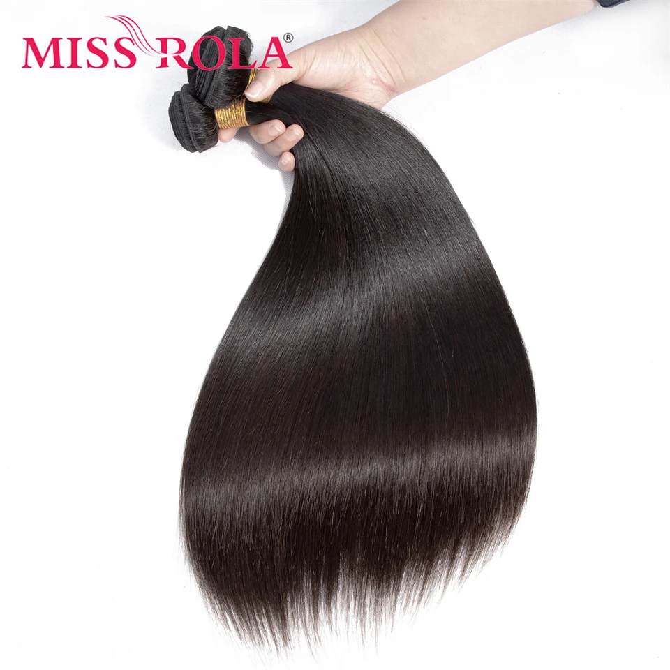 Miss Rola Hair Brazilian Hair Weave Bundles Human Straight 8-40 Inch Available Natural Color Remy Double Wefts
