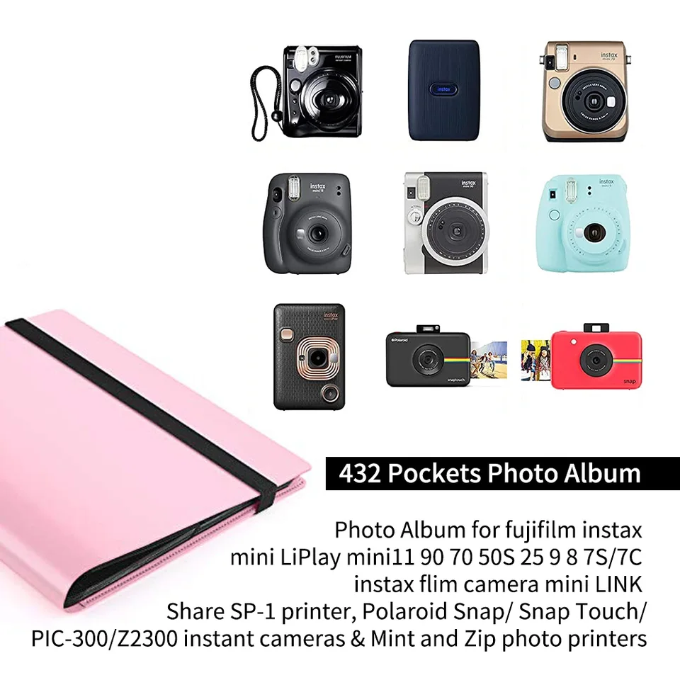 Film Instax Mini Plus Accessories Snap Touch Pink Photo Album For