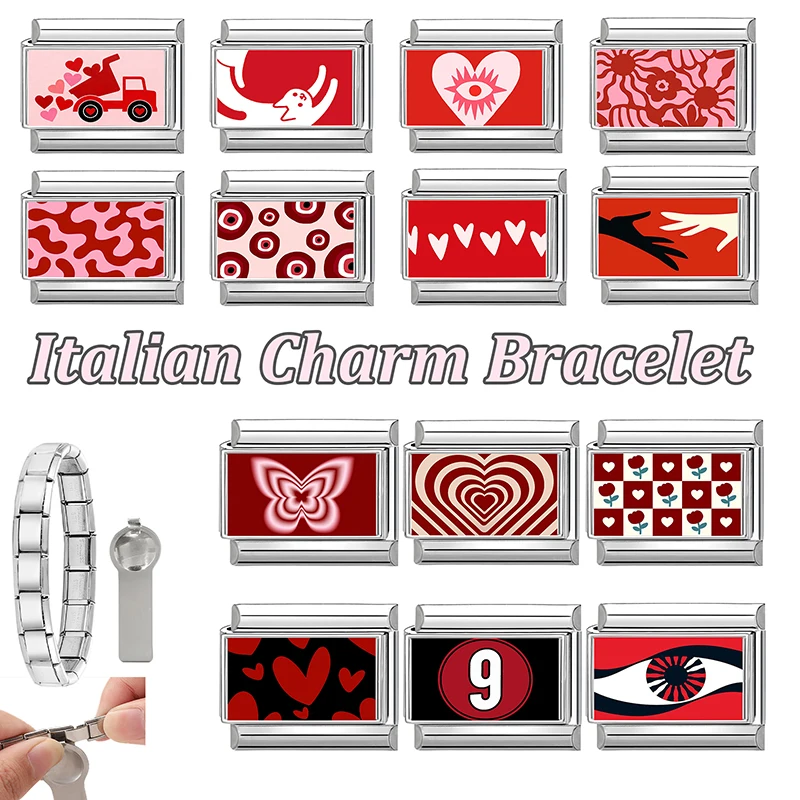 Red Series 9mm Stainless Steel Bracelet