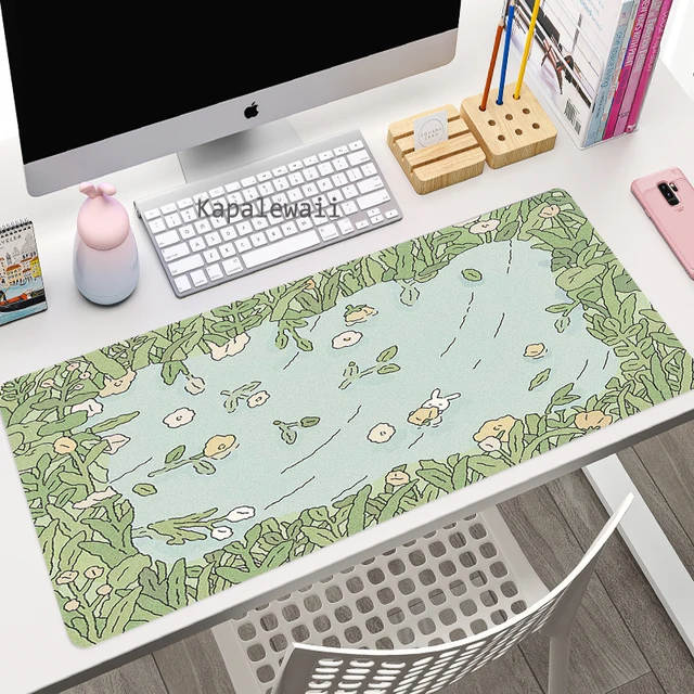 ירוק צמח גדול משחקי שטיחי עכבר XXL גיימר משטח עכבר גודל עבור משרד ארוך שולחן מחצלת Kwii שולחן לנערות עבור שינה| |  
