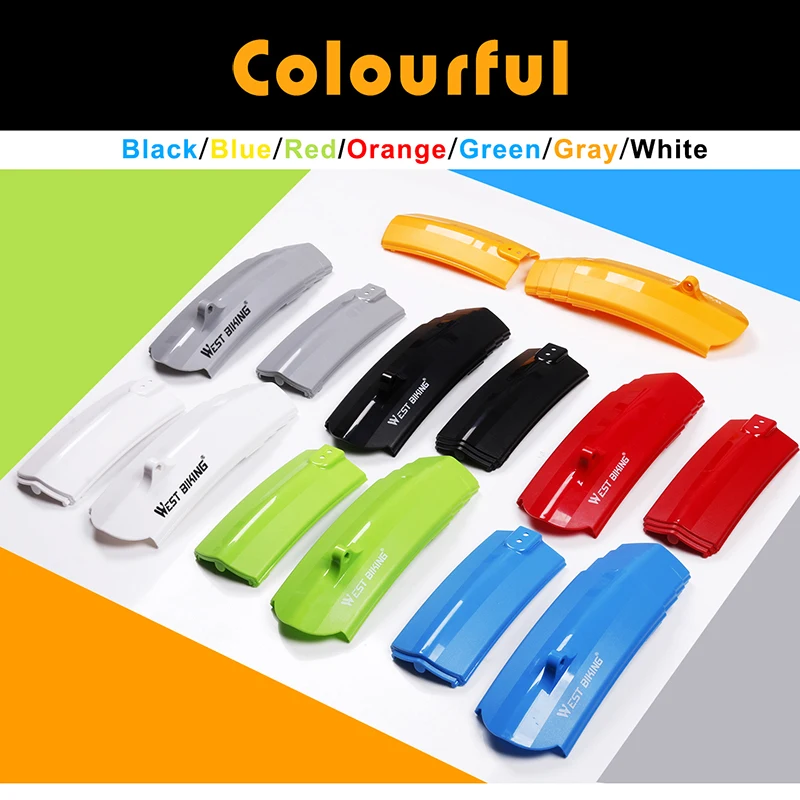 WEST BIKING Bicycle Fenders with Taillight Telescopic Front Rear Mudguards MTB Bike Accessories Bike Tail Light Cycling Fenders bicycle fender