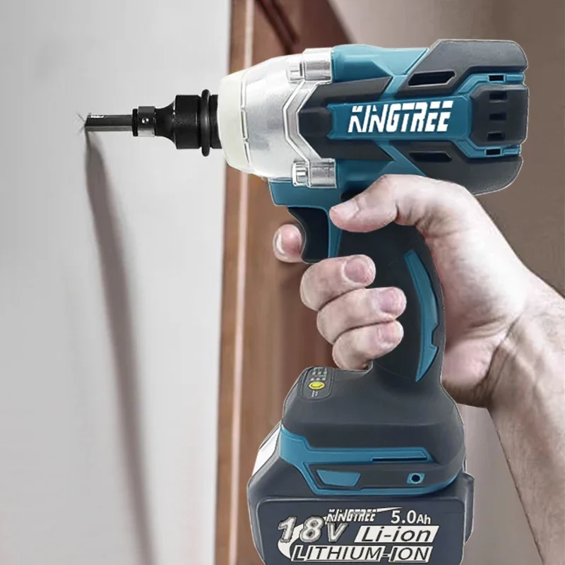 Kingtree 588 N.M 토크 브러시리스 전기 임팩트 렌치 리튬 이온 배터리, 마키타 18V 배터리, 가정용 DIY 전동 공구