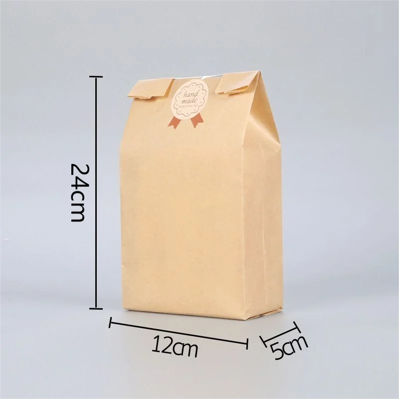 50PCS Kraft Paper Bakery Bags with Clear Window, Toast Sandwich Cookie Biscuit Candy Pa... - SKU KPBB1007 - UGI Packaging