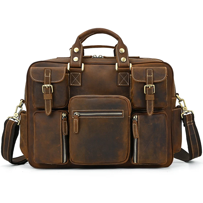 Distressed Large Leather Lenovo Mens Messenger Laptop Bag Briefcase