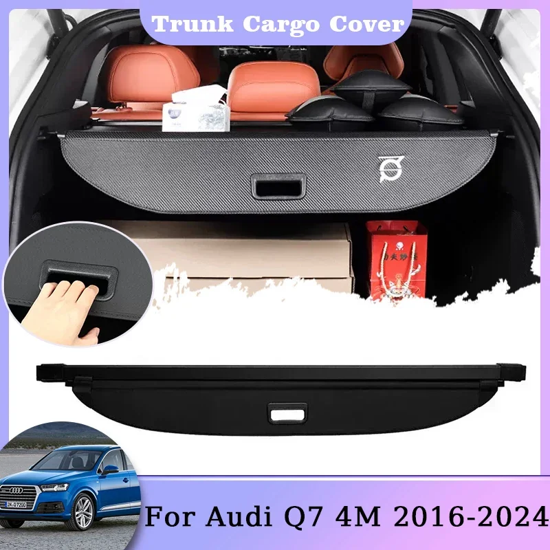 

Rear Trunk Cargo Cover For Audi Q7 4M 2016 2017 2018 2019 2020 2021 2022 2023 2024 Retractable Security Shield Mats Anti-peeping