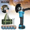 HILDA 125mm Brushless And Brushed Angle Grinder Cordless Grinding Machine Cutting 12V Angle Grinder For Makita 18V Battery