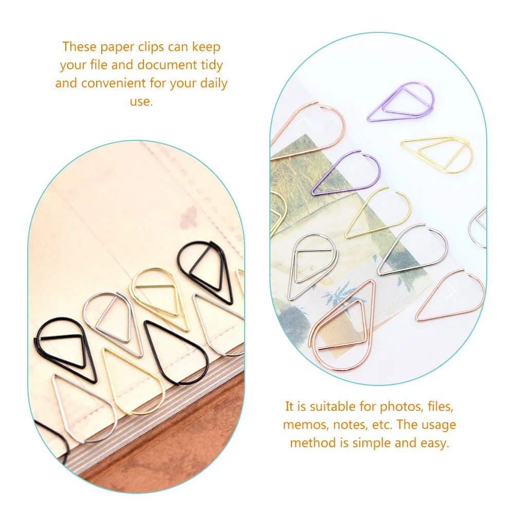 Paper Clips Binder Clips Metal Clamp Clips 100 Pcs Paper Clip Clips Paperwork Bookmarks File Gold Wedding Decor Decorative Paperclip