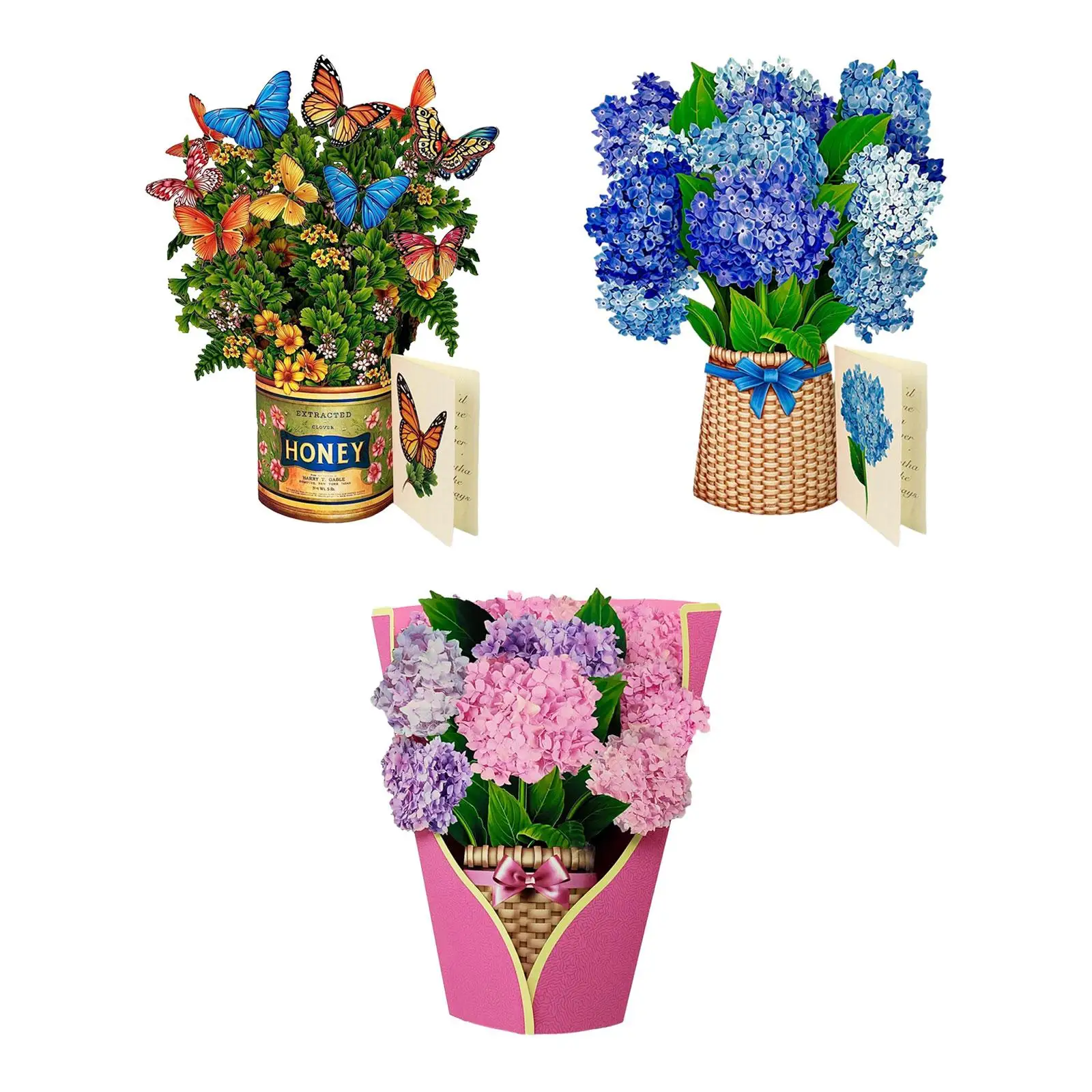 3D Flower Bouquet Card Carte Di San Valentino Per Uomo Donna Ringraziamento