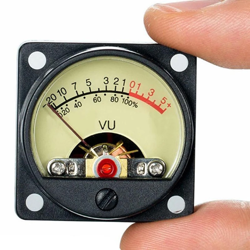 VU Level Meter TR-35 500 VU Meter Panel Mechanical Pointer Type Audio Level Meter White LED 2.8-3.8V 20MA 6