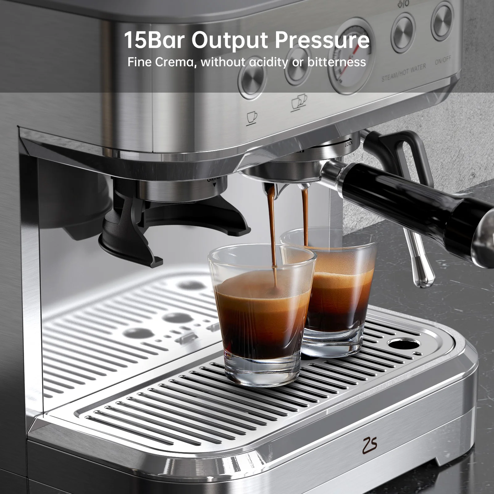 Kaffeemaschine 15 Bar mit Mahlwerk & Milchaufschäumer kaufen!