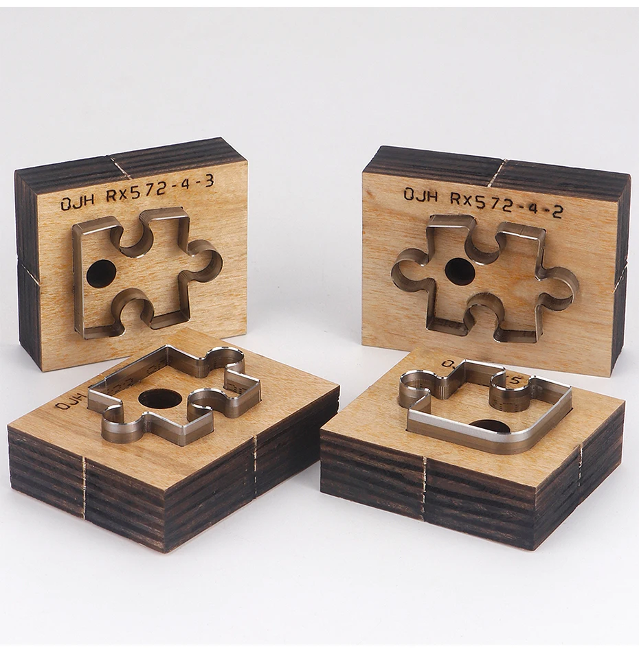 Puzzle-Design, Leder-Stanzform-Vorlage (Stahl + Holz), DIY-Handwerk, Spleißschneider, Form, Puzzle-Schablonen für Leder, Stoff – Detail 8