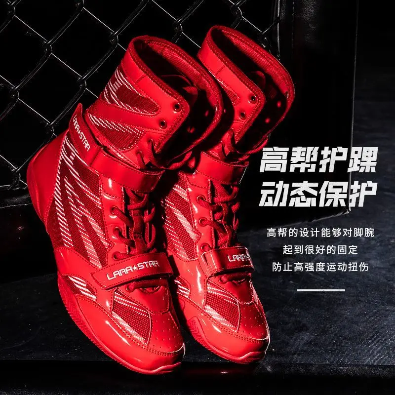 Men's and Women's Lightweight and Breathable Sports Shoes Wear-resistant Boxing Shoes Large Size Comfortable Wrestling Shoe
