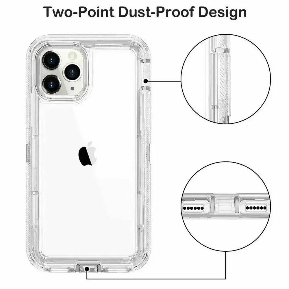 Triple-Layer Heavy Duty Transparent Shockproof Armor Case