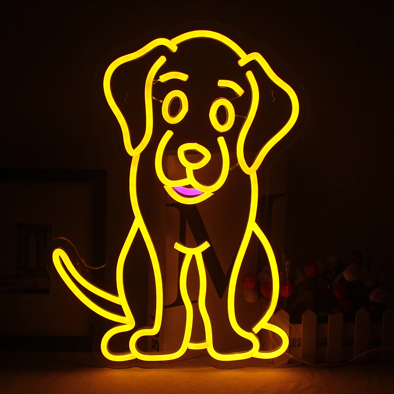 Golden Dog Neon Signs Room Decoration for Wall Decor Ped Shop Sign Party Dog Club Decoration Dog Birthday Party Supplies USB Led
