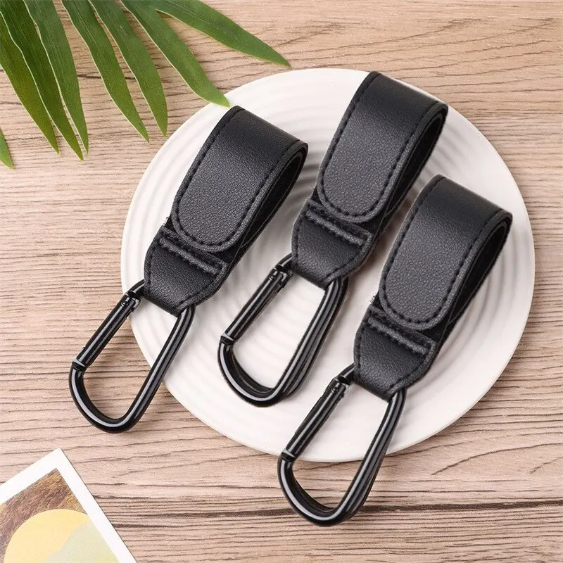 1PCS Stroller Hooks Can Rotate 360 Degrees Leather Hooks Free Both Hands Stroller Accessories