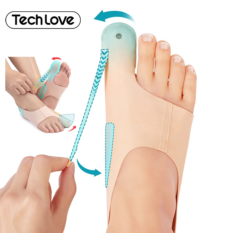 Tech Love Hallux Valgus Corrector Toe Straightener Adjustable Orthopedic Socks Relief Bunion Pain Feet Protector Foot Care Tools