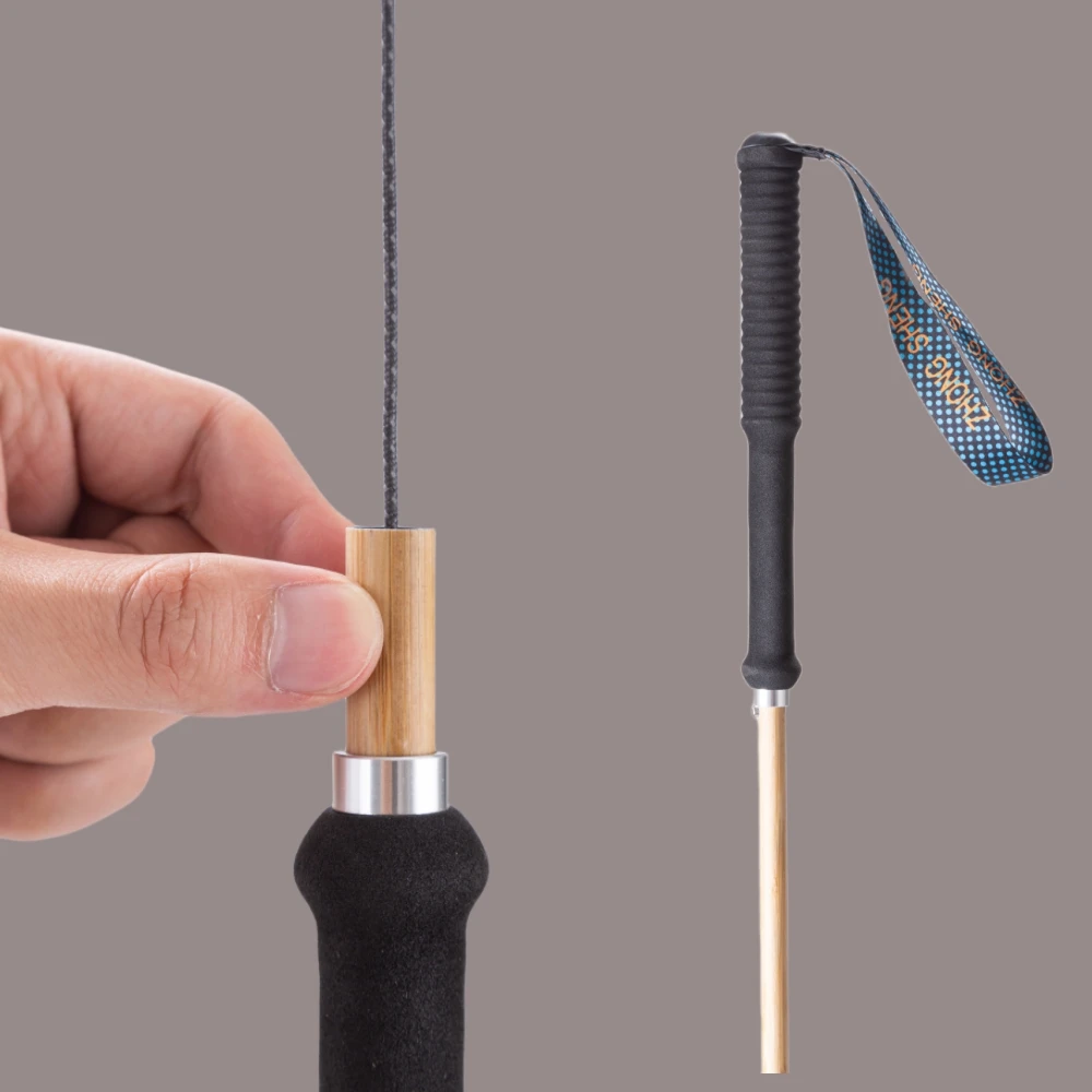 2023 New Arrival Hiking Pole Ultralight Trekking Poles High Strength Carbon Fiber & Natural Bamboo Skin Trekking Pole Outdoor 5