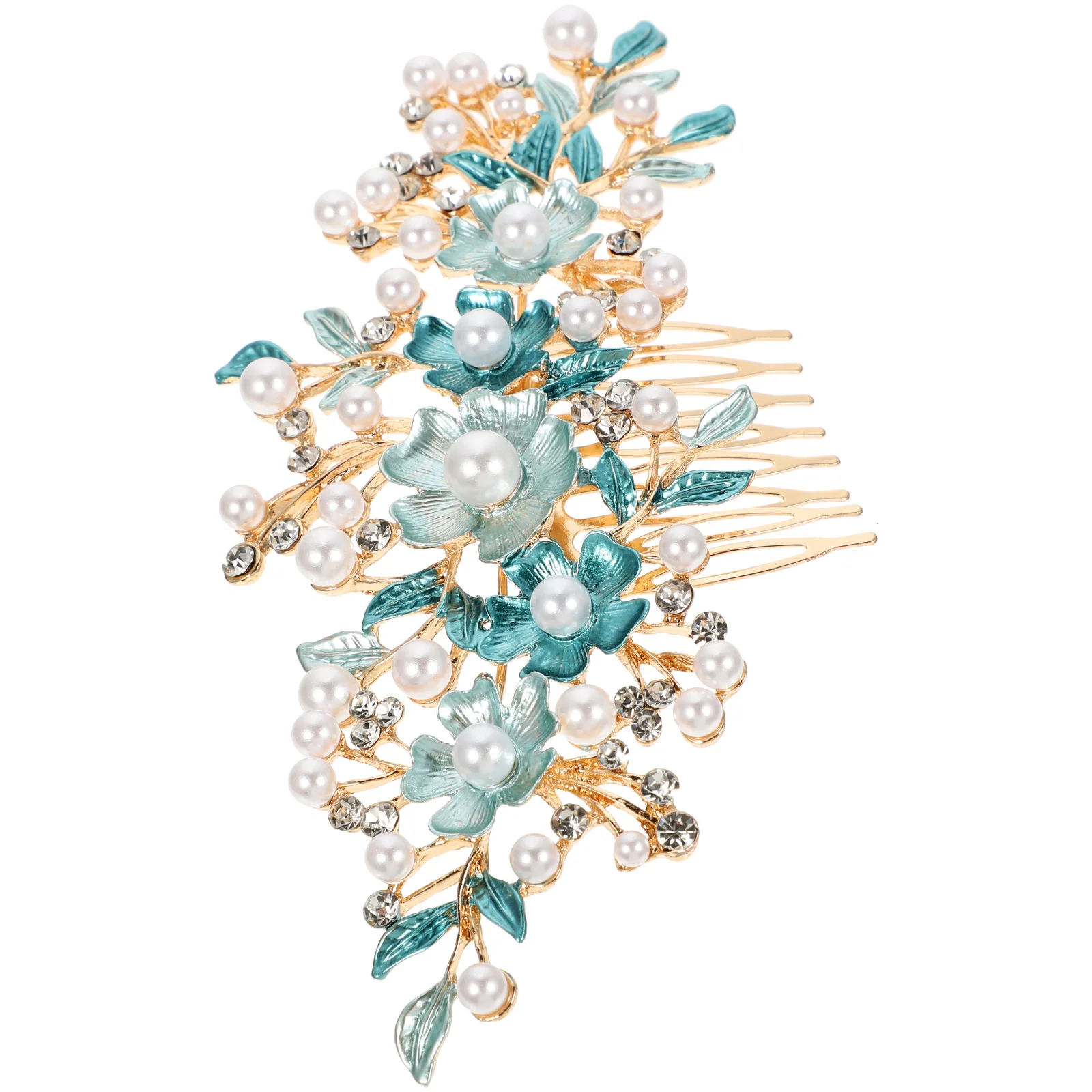 

Hair Plug Tiara Headdresses for Women Rhinestone Comb Headgear Flower Bridal Headpiece Hair Pin