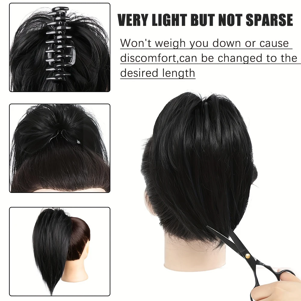 1PC Messy Claw Clip in Ponytail Hair Extensions for Women