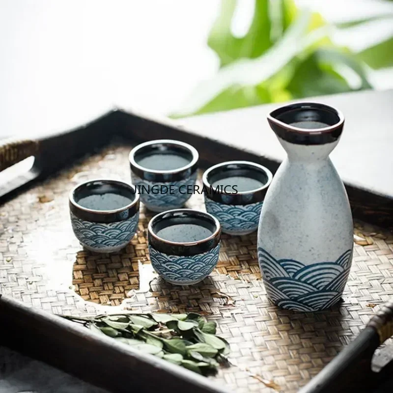 Japanese Sake Set Ceramic Bar Sets Bottle and Cup Household Wine Separator Baijiu Cups Restaurant Wine Appliance Relocation Gift
